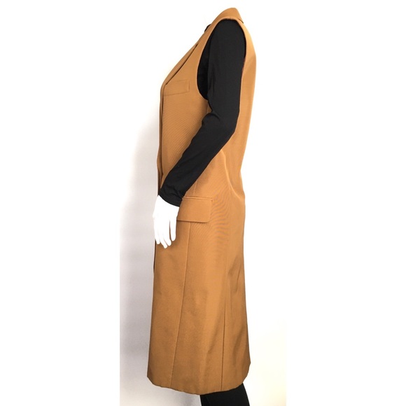 GUCCI 619323 Long Faille Vest Waistcoat -Light Brown -Size 40 / M -NWT - Picture 8 of 12